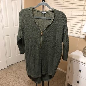 Express Khaki Green Half Zip Sweater